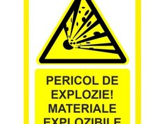 Placuta pericol de explozie materiale explozibile